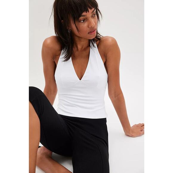 Free People Still Here Halter Cami Top White Flirty Going Out Size Small NWT - Picture 3 of 7